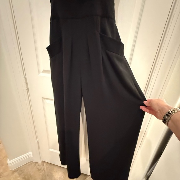 Anthropology, Elevenses Black Halter with beaded collar Jumpsuit size 2 - Picture 3 of 11